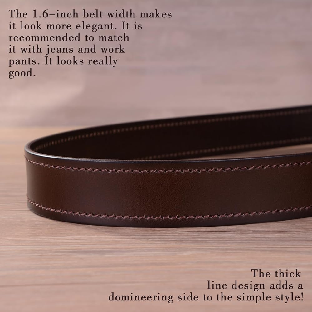 Amazon.com: SOMSHU Men's Belt Full Grain Leather 1.6 Inch